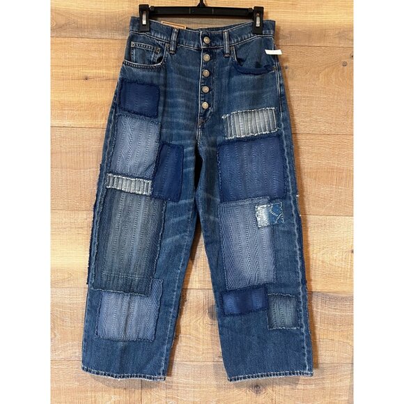 Polo Ralph Lauren patchwork High-Rise Wide-Leg Crop Jeans size 27 - Picture 4 of 13